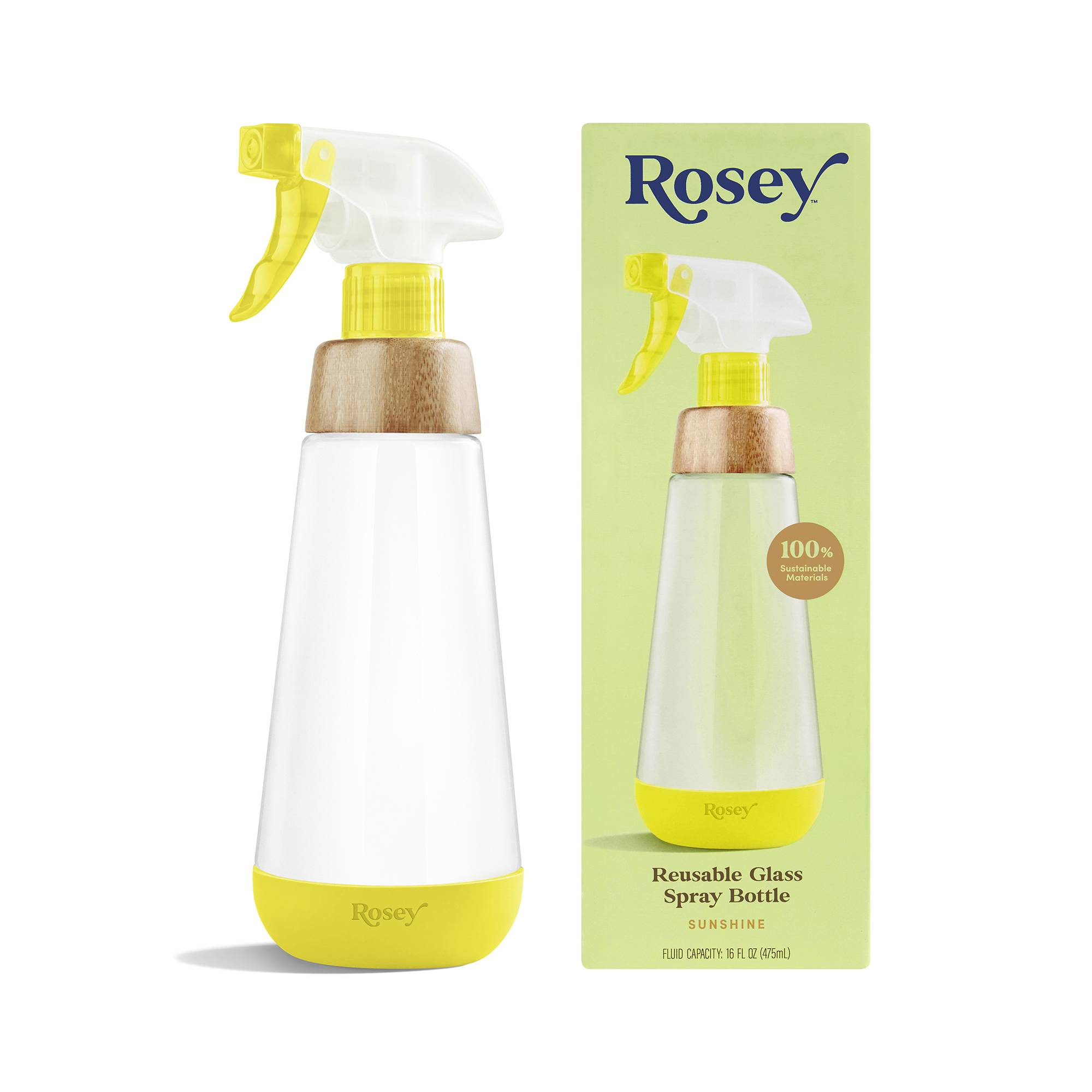 Reusable Glass Spray Bottle, Sunshine