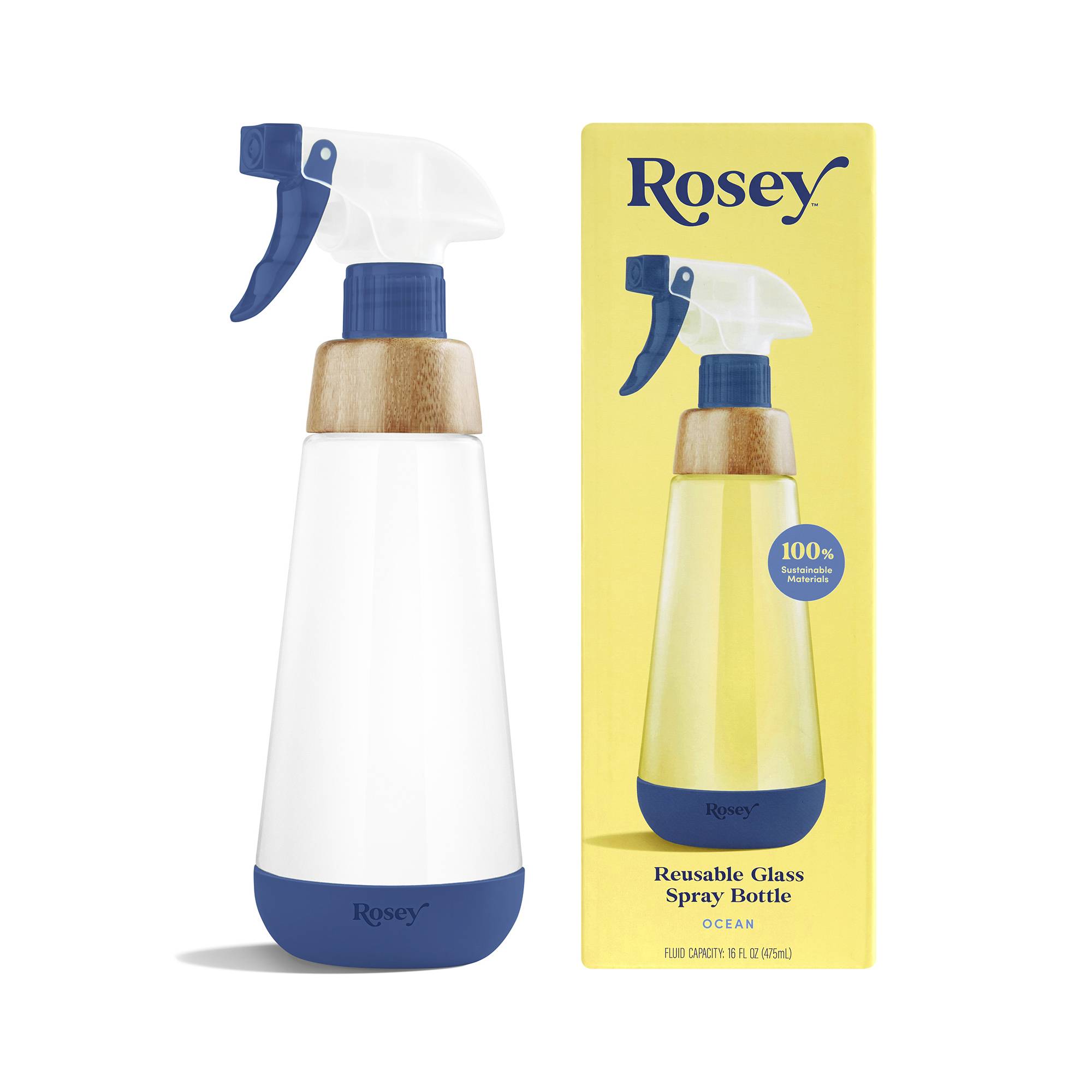 Reusable Glass Spray Bottle, Ocean