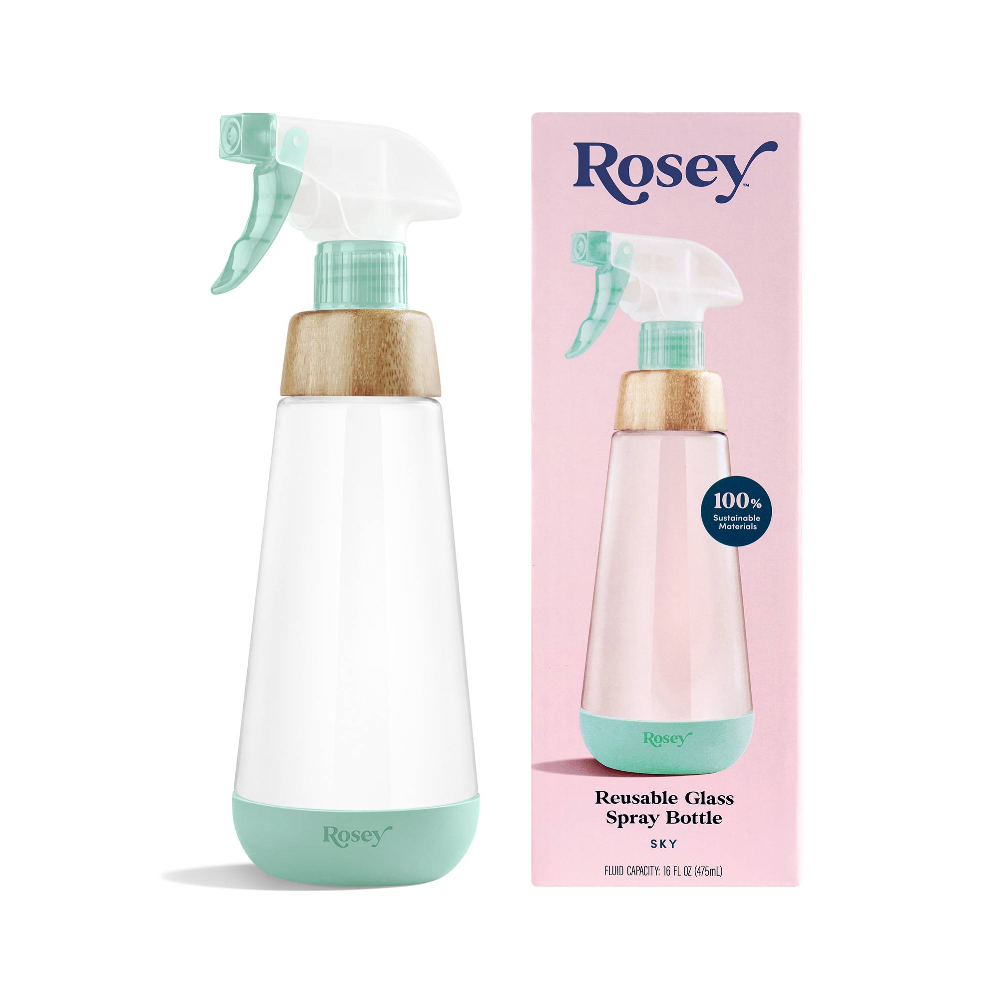 Reusable Glass Spray Bottle, Sky