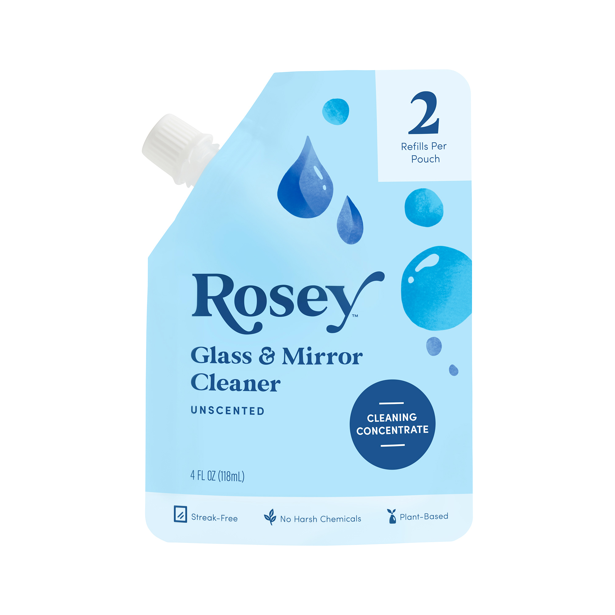 Rosey by Thrive Market Glass & Mirror Cleaner Concentrate, Unscented 4 fl oz Pouch