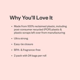 100% Reclaimed Plastic Small Trash Bags, 4 Gallon