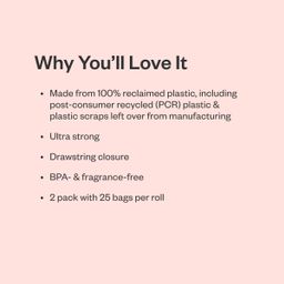 100% Reclaimed Plastic Large Trash Bags, 30 Gallon