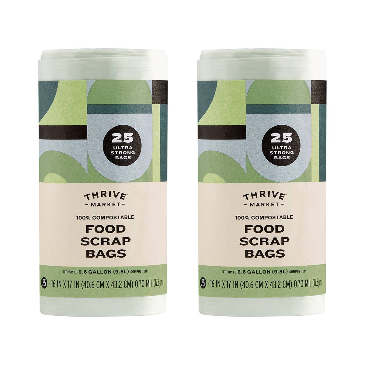 Compostable Food Scrap Bags, 2.6 Gallon