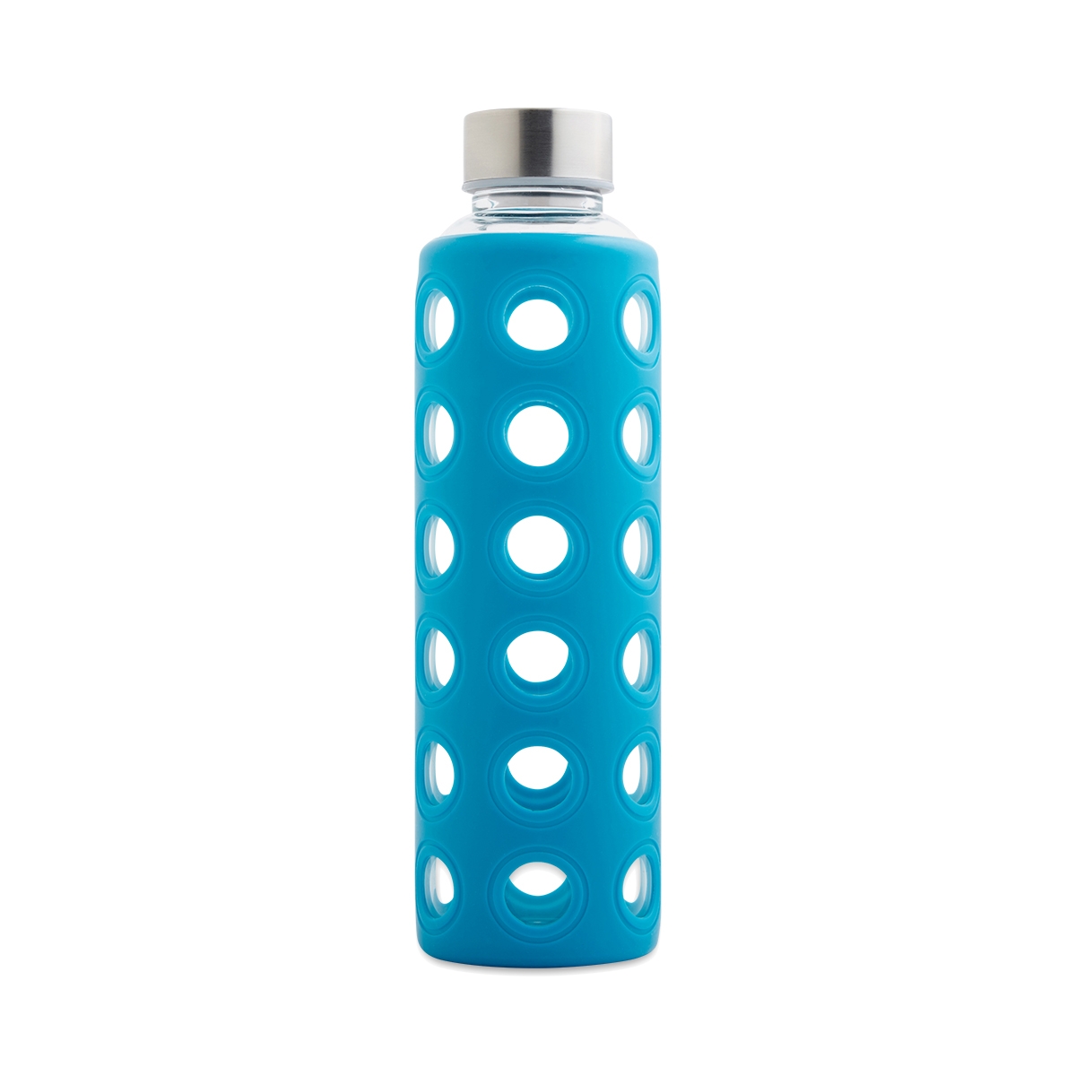 Glass Bottle with Blue Silicone Sleeve 20 oz | Thrive Market