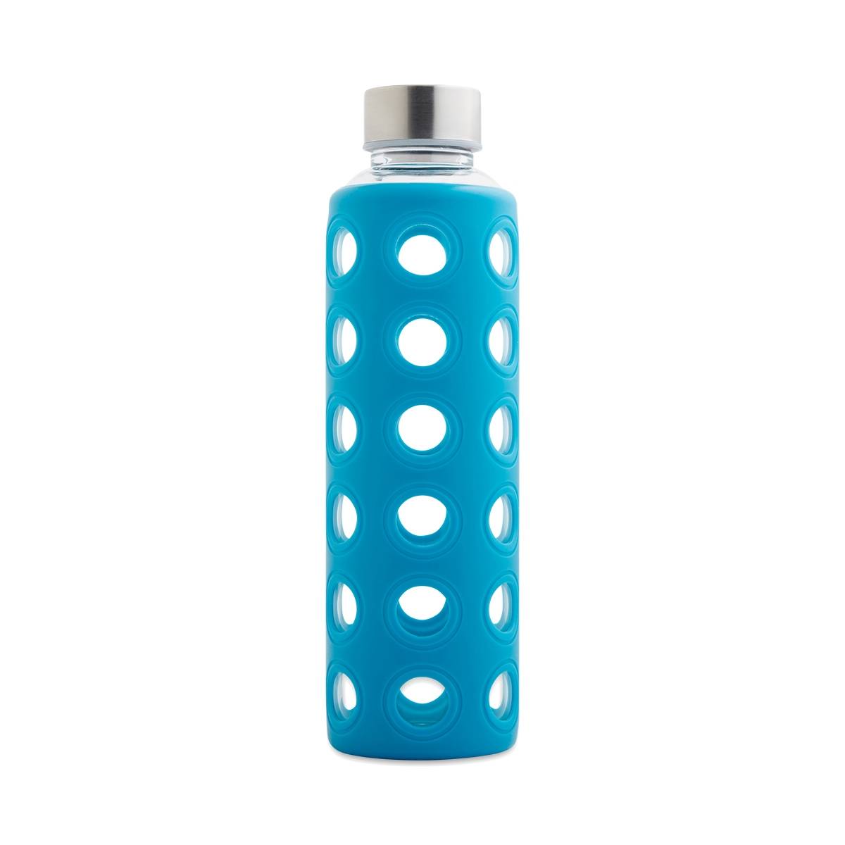 Download Glass Bottle with Blue Silicone Sleeve 20 oz - Thrive Market Yellowimages Mockups