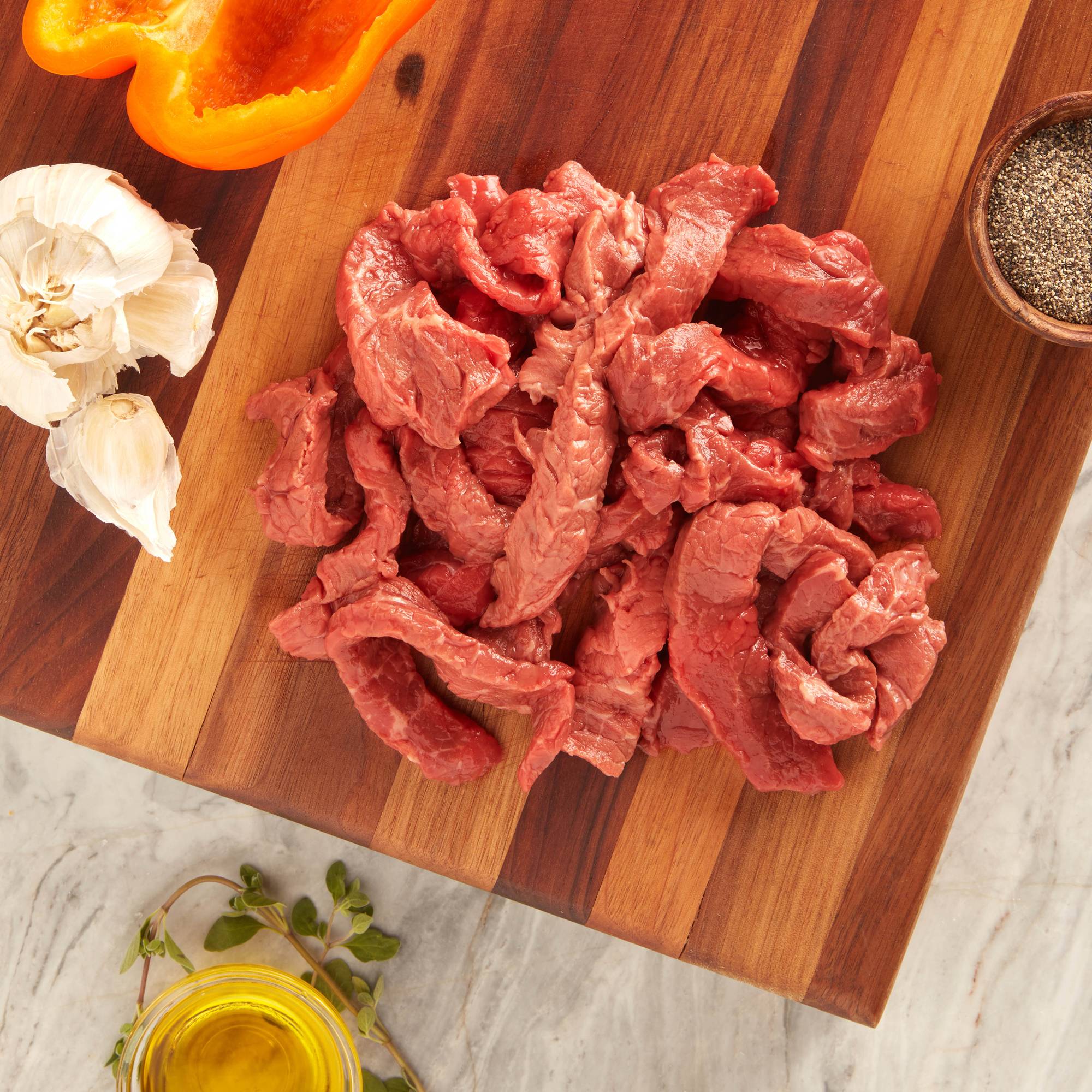 Grass-Fed Organic Beef Strips for Stir Fry