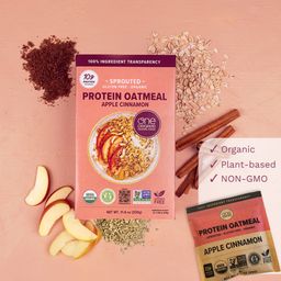 Sprouted Gluten Free Instant Protein Oatmeal, Apple Cinnamon