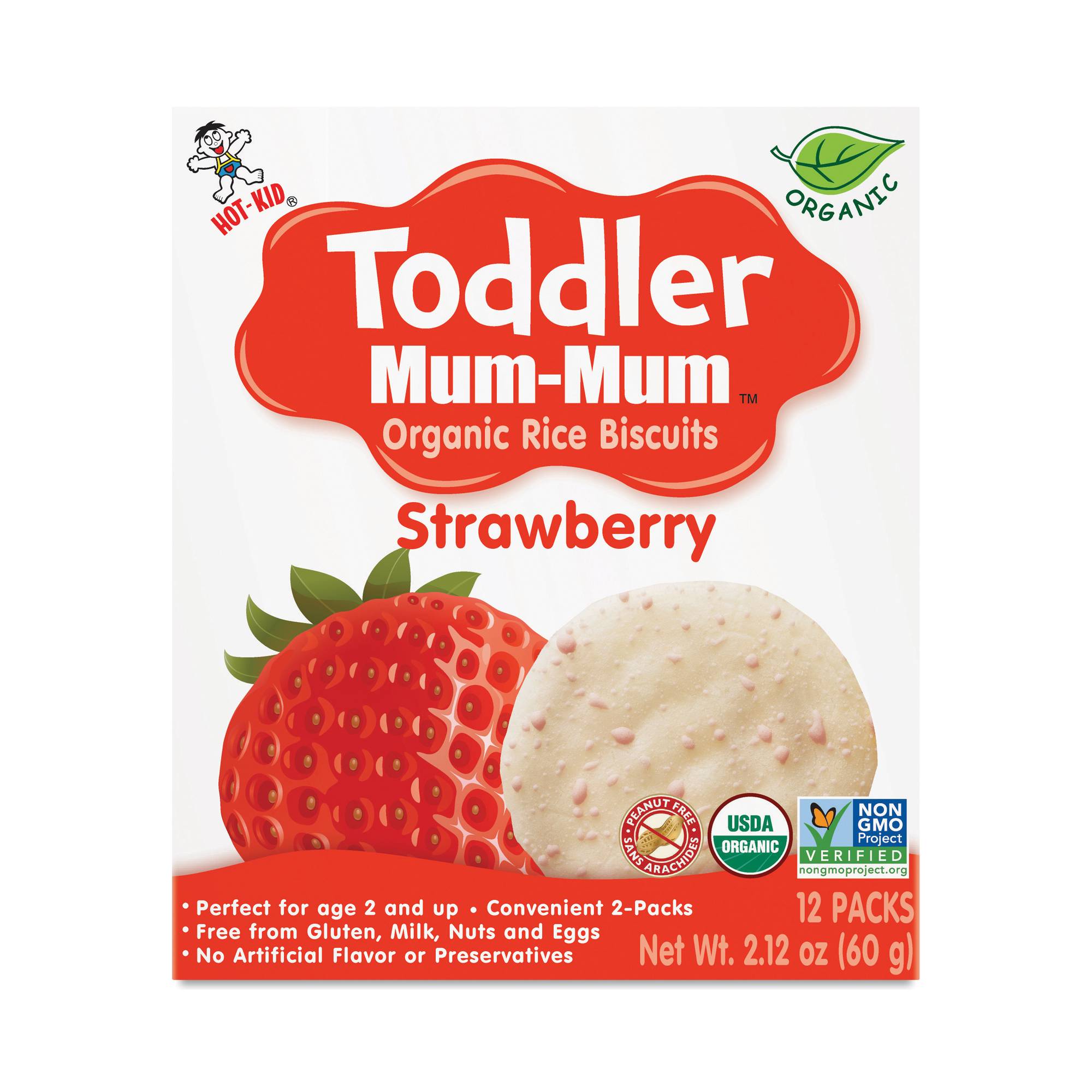 Toddler Mum-Mum Organic Strawberry Rice Biscuits