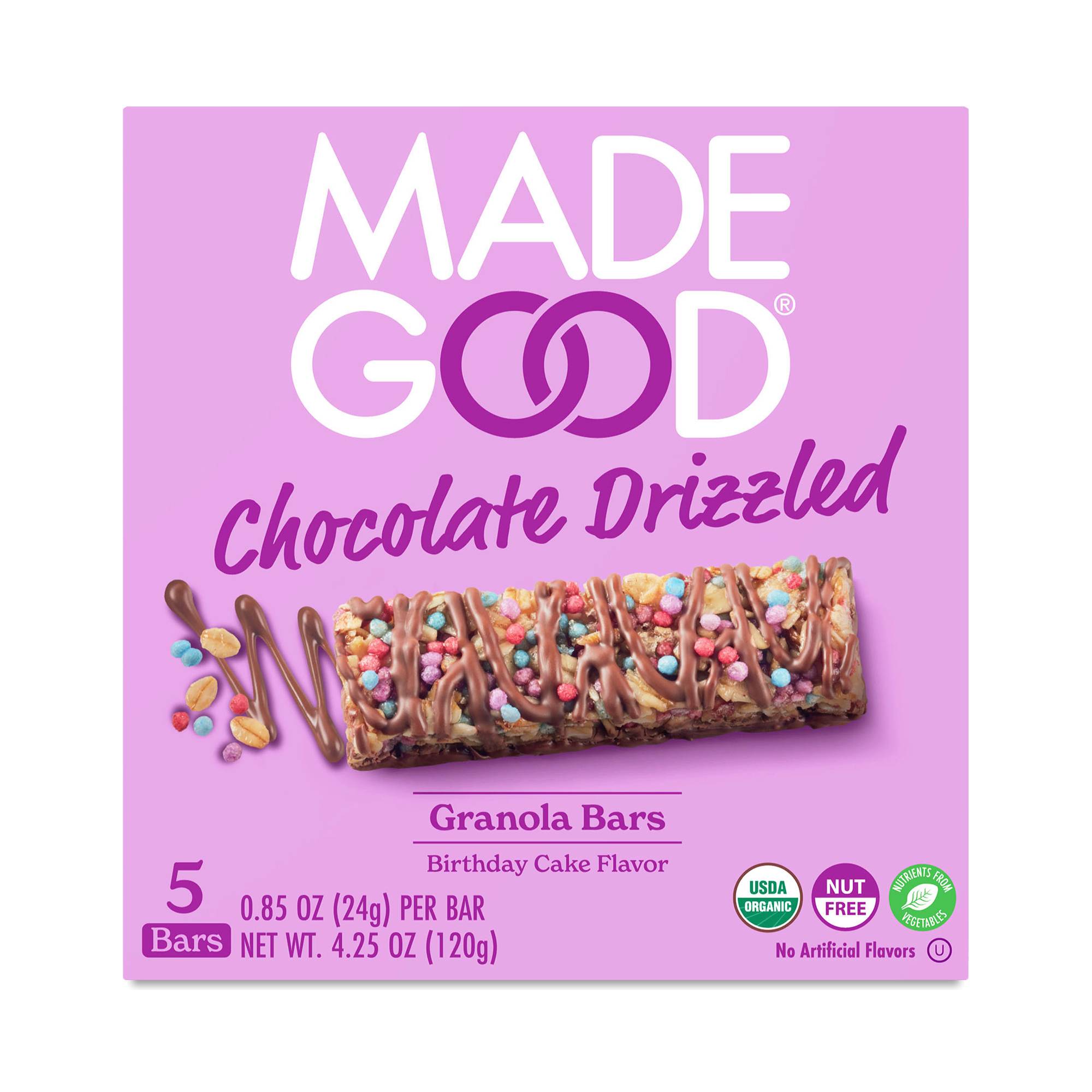 Chocolate Drizzled Granola Bars, Birthday Cake