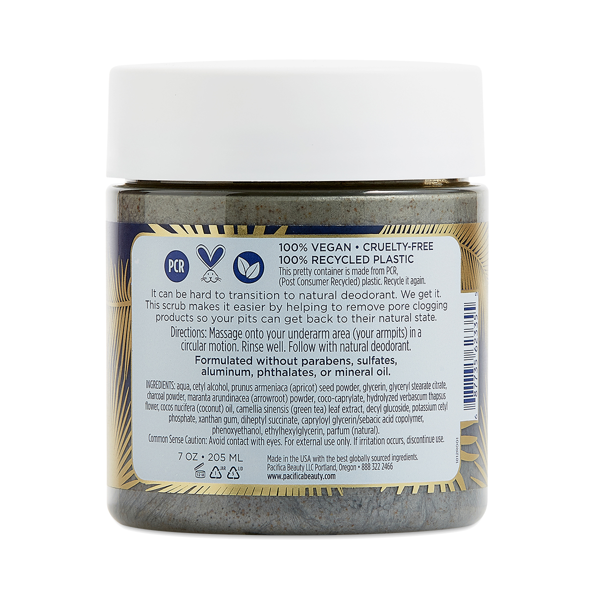 Pacifica Underarm Detox Scrub, Coconut & Charcoal Thrive Market