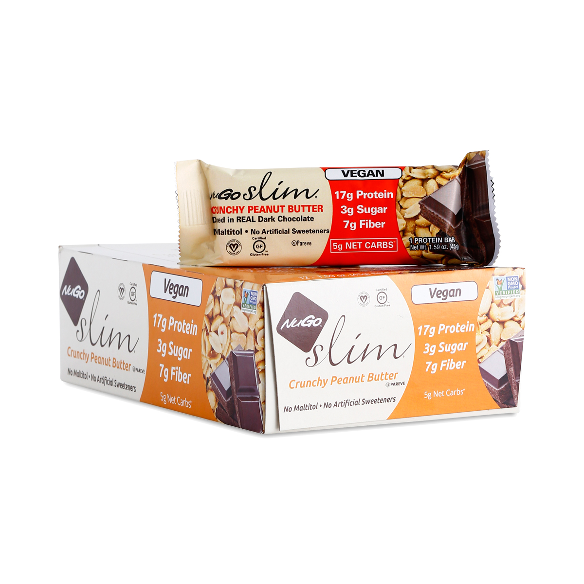 Slim Crunchy Peanut Butter Protein Bars