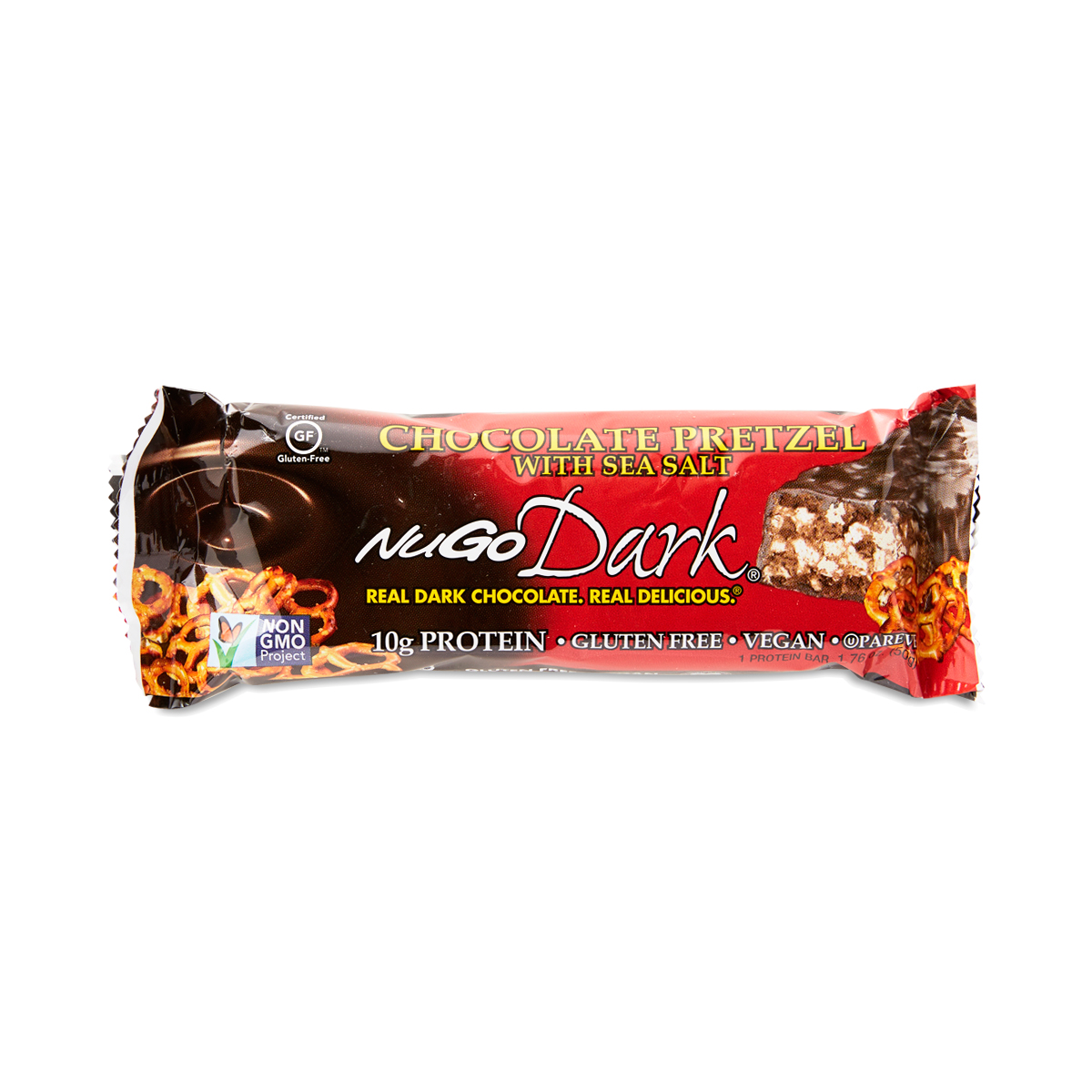 Dark Chocolate Pretzel Protein Bars by NuGo Thrive Market