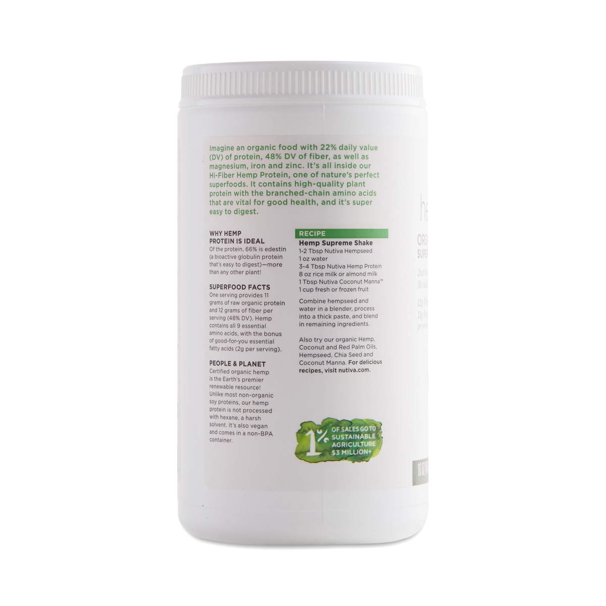 Nutiva Organic Hemp Protein Hi Fiber Nutrition Facts Besto Blog