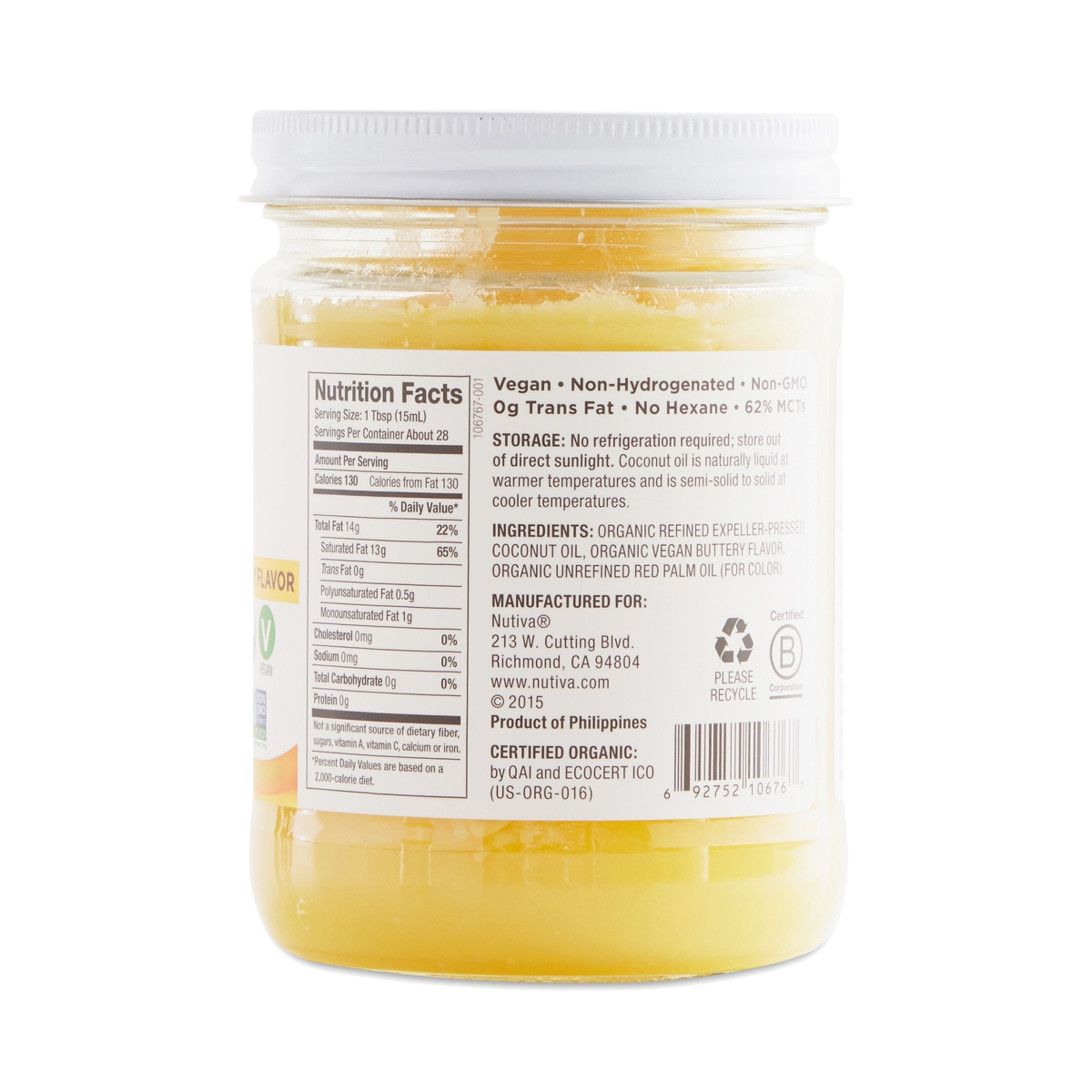 Butter Flavored Coconut Oil by Nutiva Thrive Market