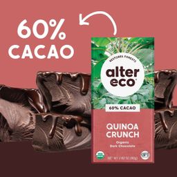 Organic Chocolate Bar, Dark Chocolate Quinoa Crunch