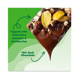 Dark Chocolate Bites, Pistachio Almond Cranberry