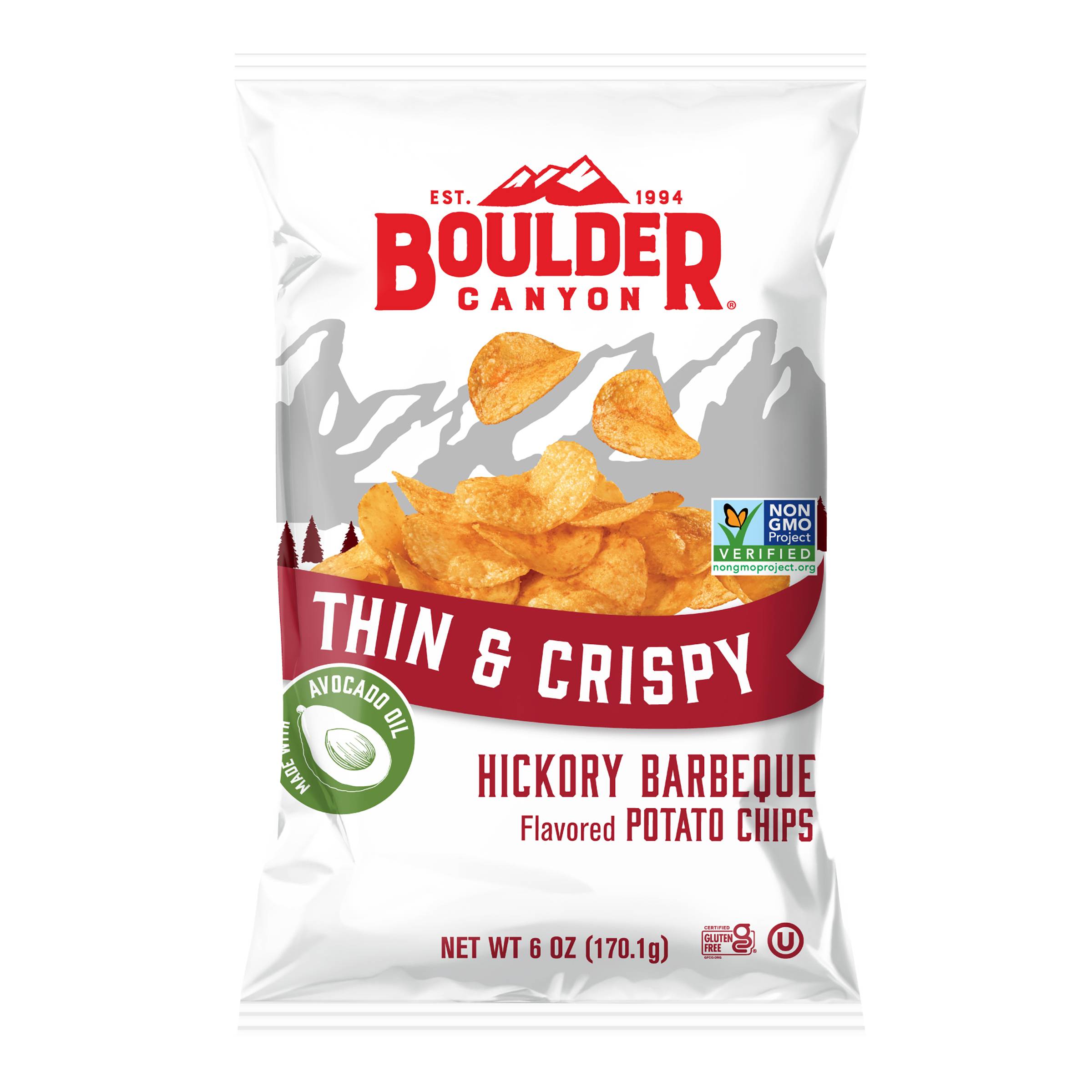 Thin & Crispy Potato Chips, Hickory Barbeque