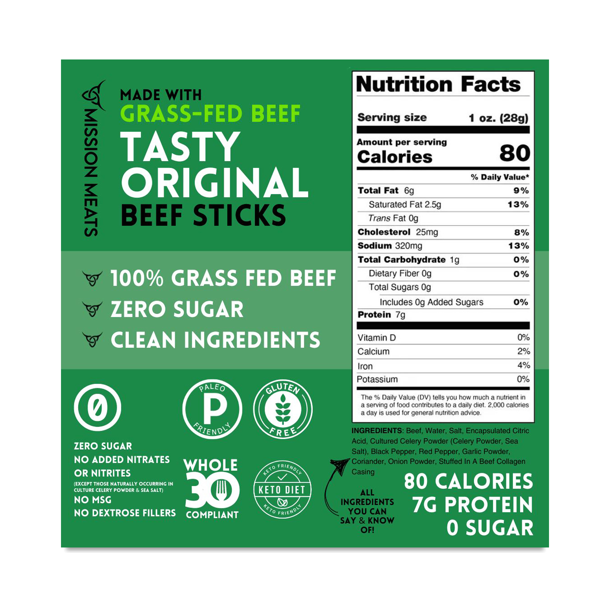 beef sticks nutrition information