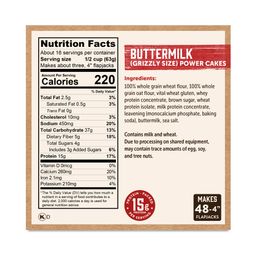 Power Cakes Flapjack & Waffle Mix, Buttermilk, Grizzly Size