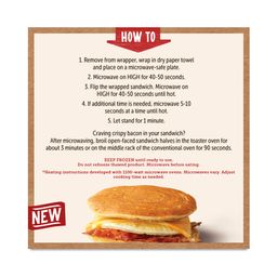 Breakfast Sandwich, Bacon & Colby Cheese