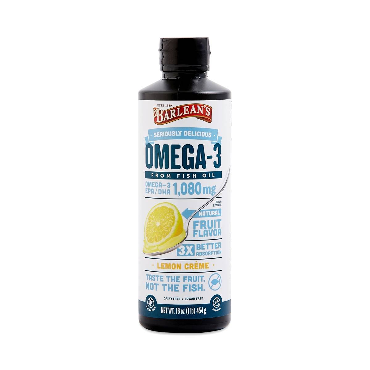 Lemon Zest Omega Swirl Fish Oil by Barlean's Thrive Market