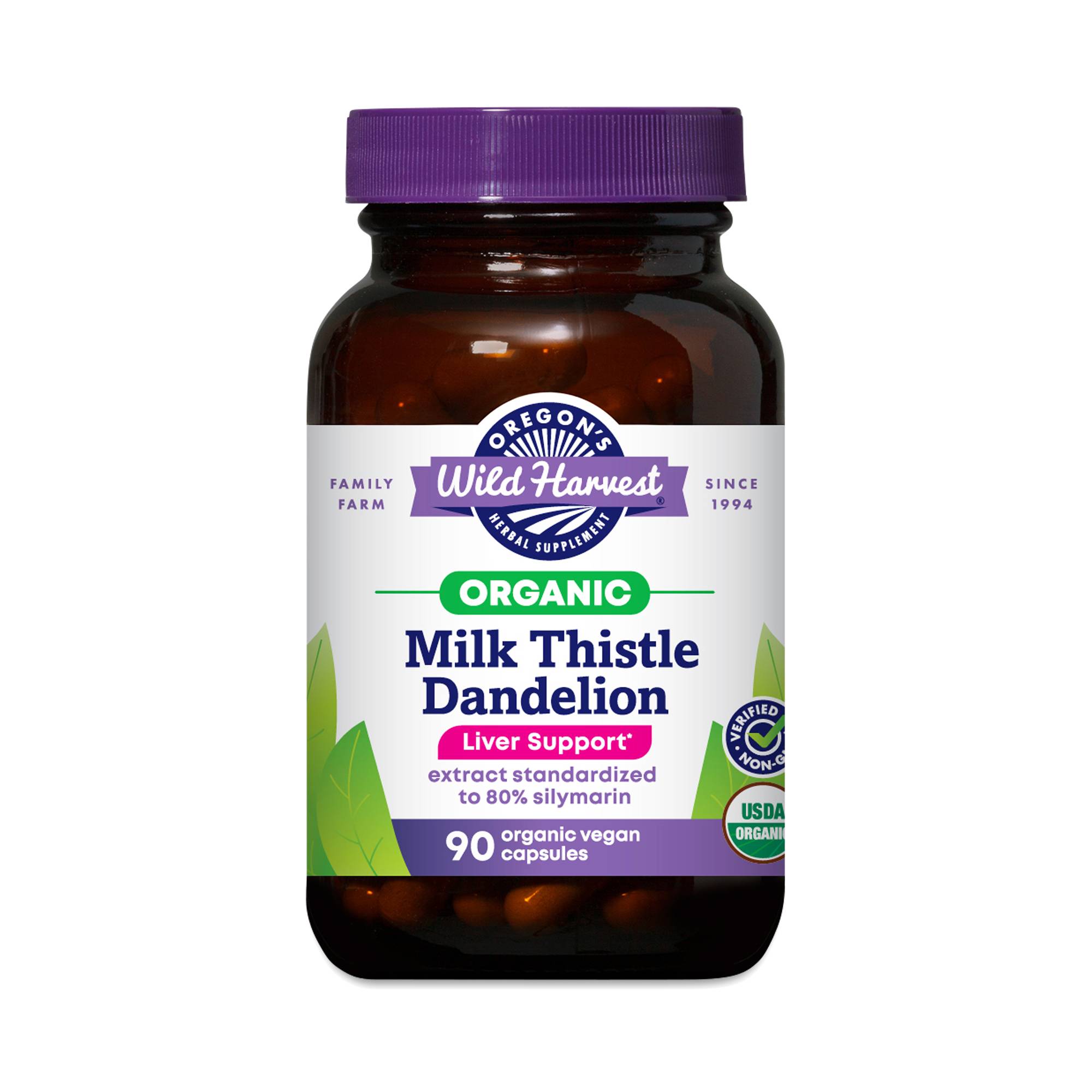 Organic Milk Thistle Dandelion Capsules
