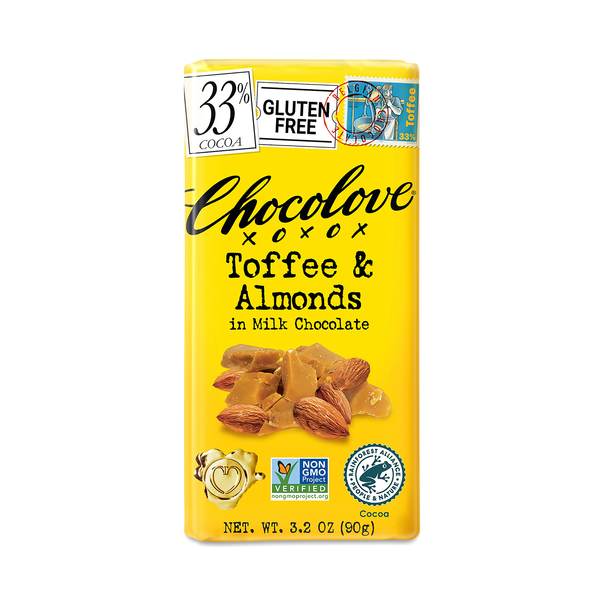 3.2 oz Toffee & Almonds in Milk Chocolate by Chocolove Thrive Market