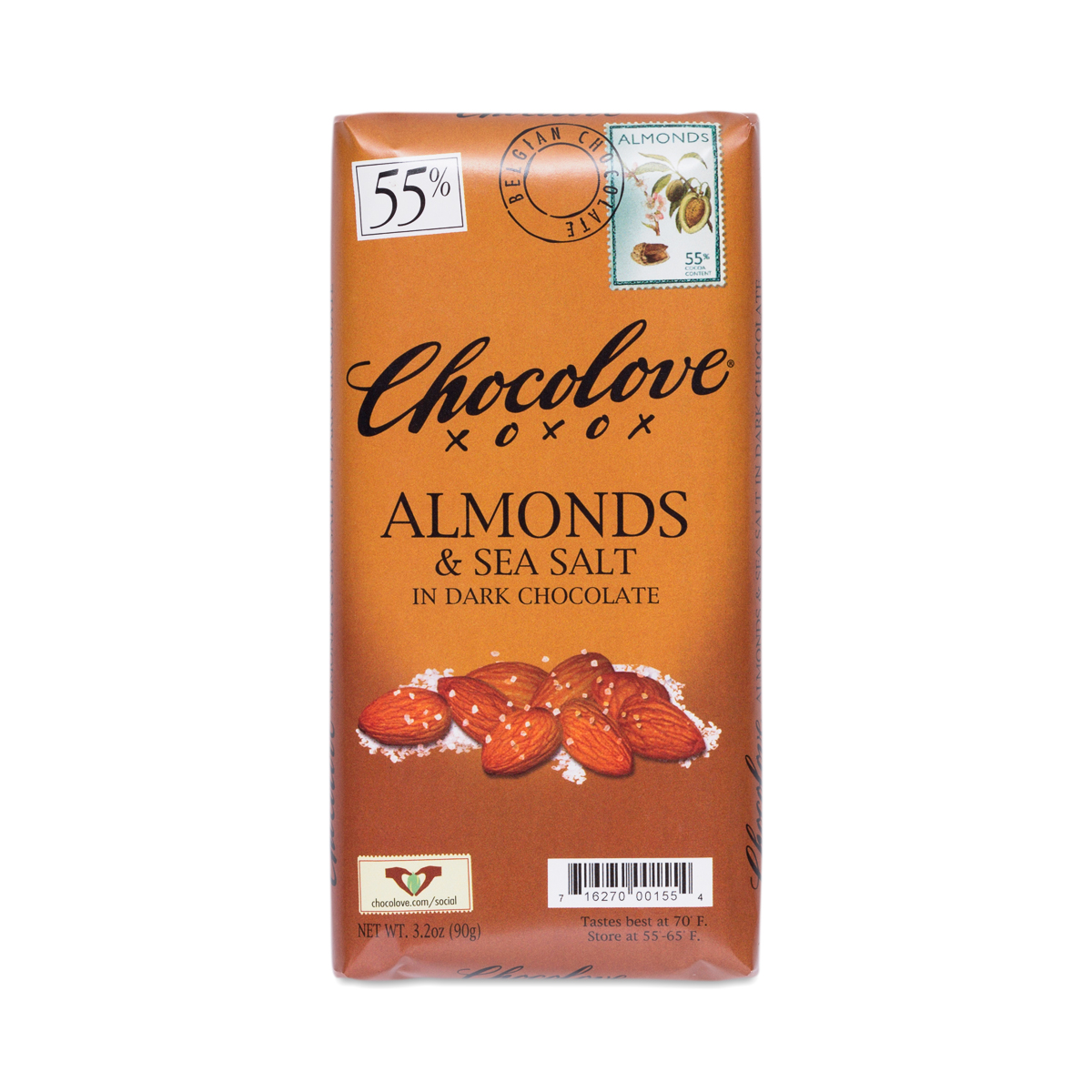 Almonds & Sea Salt Dark Chocolate - 55% Cocoa
