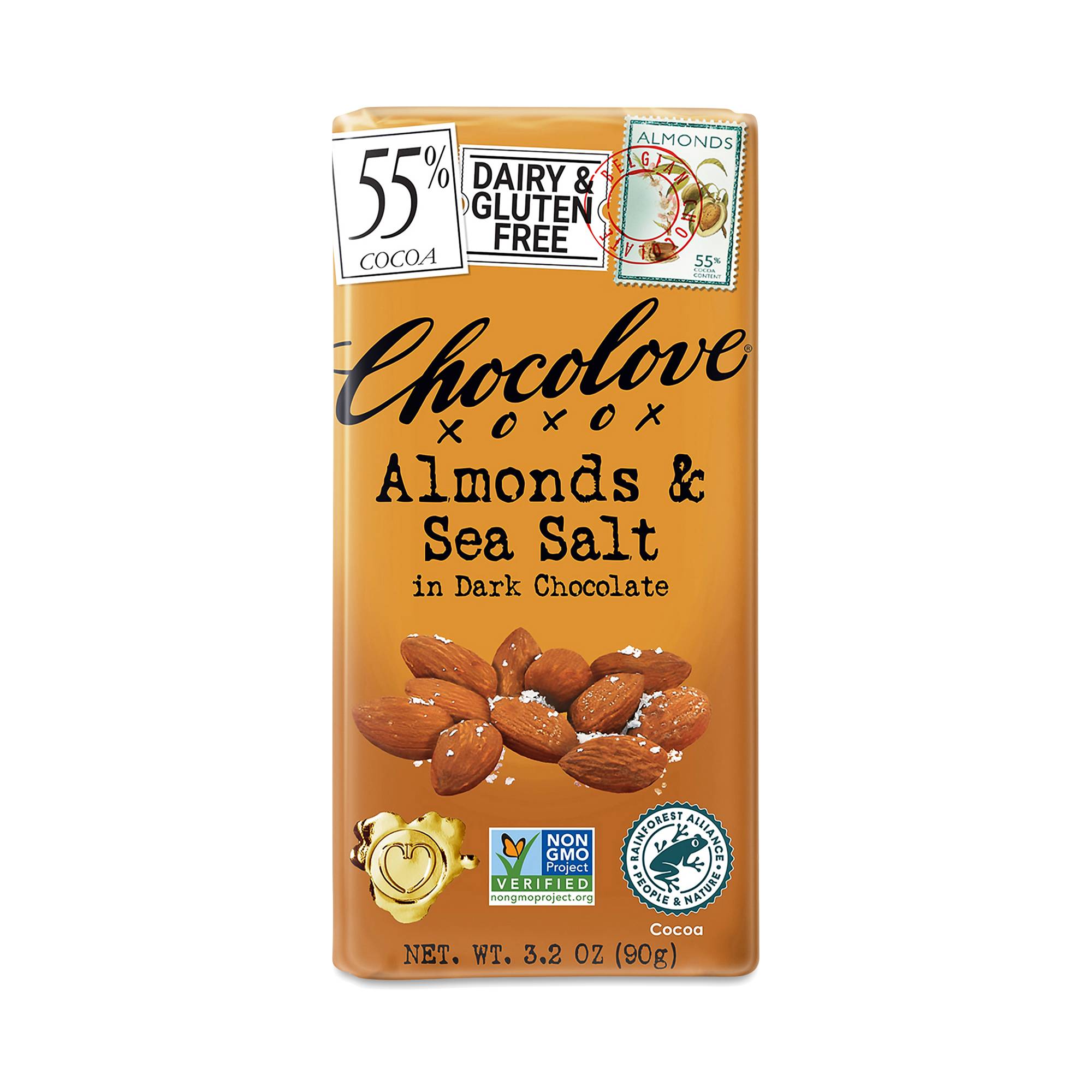 Almonds & Sea Salt Dark Chocolate - 55% Cocoa