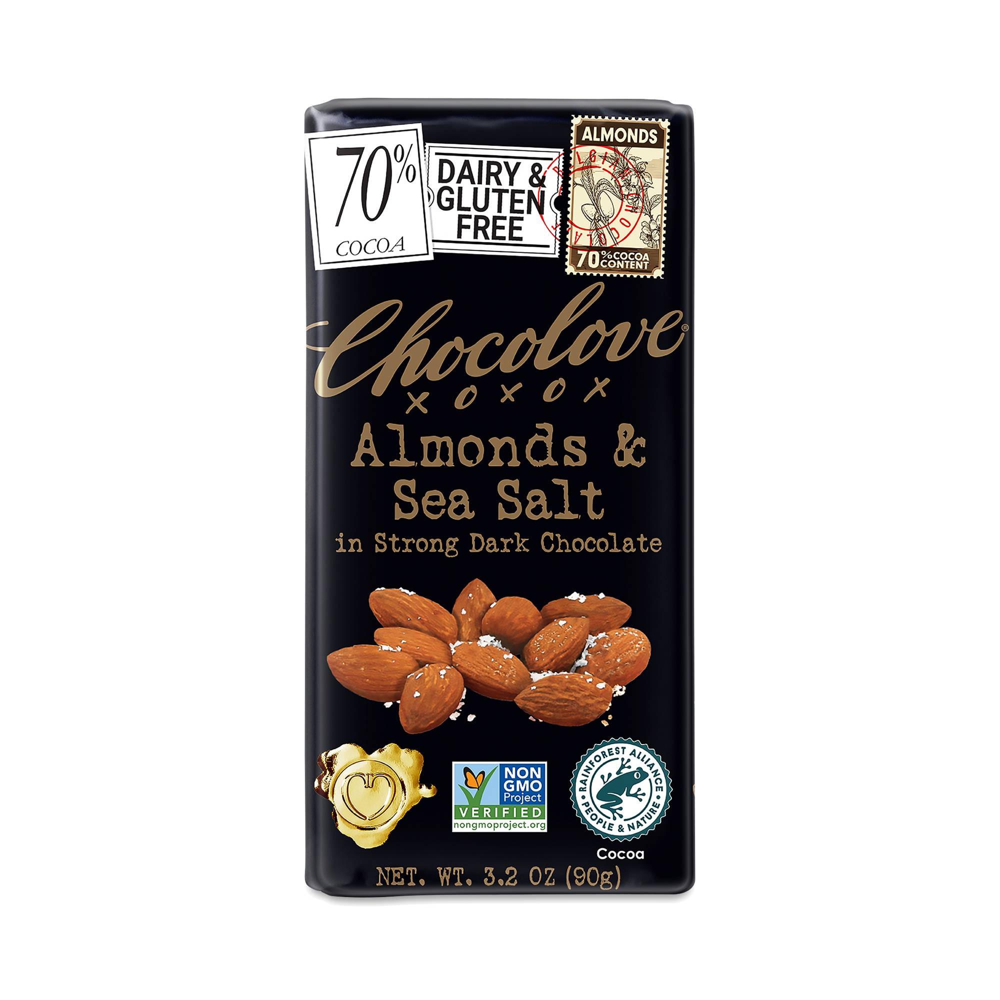 Almonds & Sea Salt in Strong Dark Chocolate