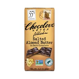 Salted Almond Butter Dark Chocolate Bar, 55% Cocoa