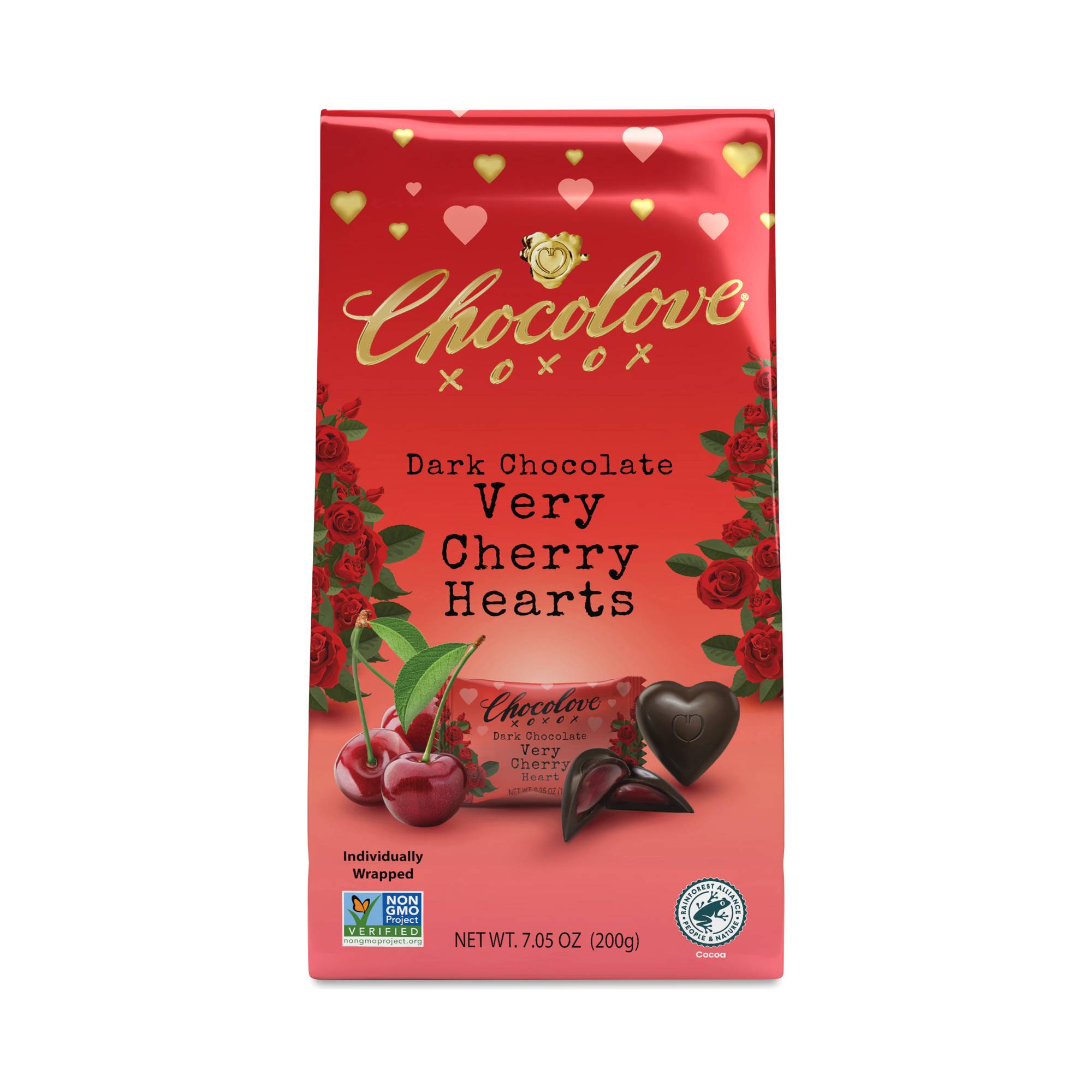 Very Cherry Filled Dark Chocolate Hearts