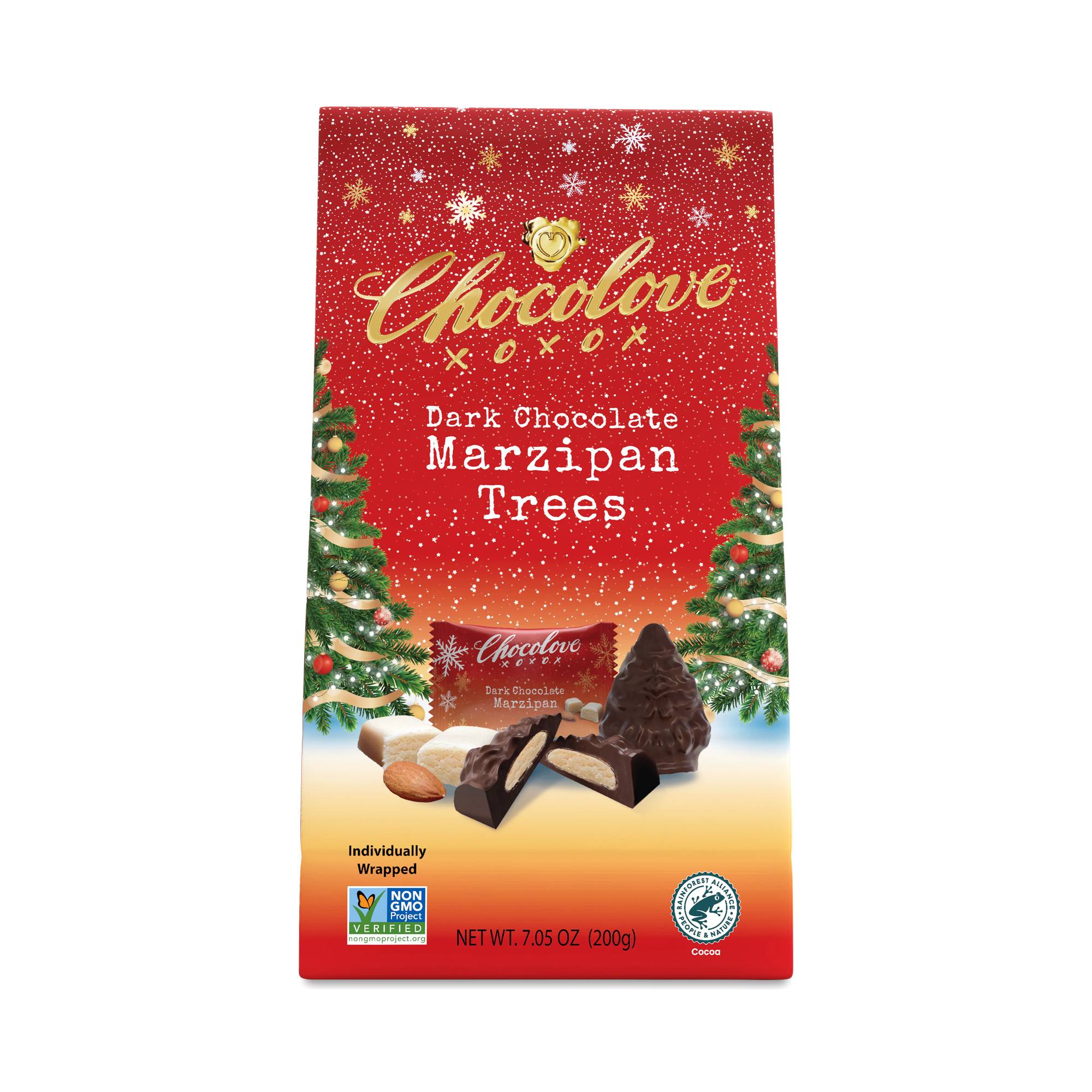 Dark Chocolate Marzipan Trees