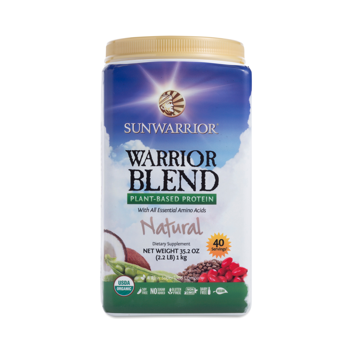 2.2 Lbs Natural Warrior Blend Protein by Sunwarrior Thrive Market