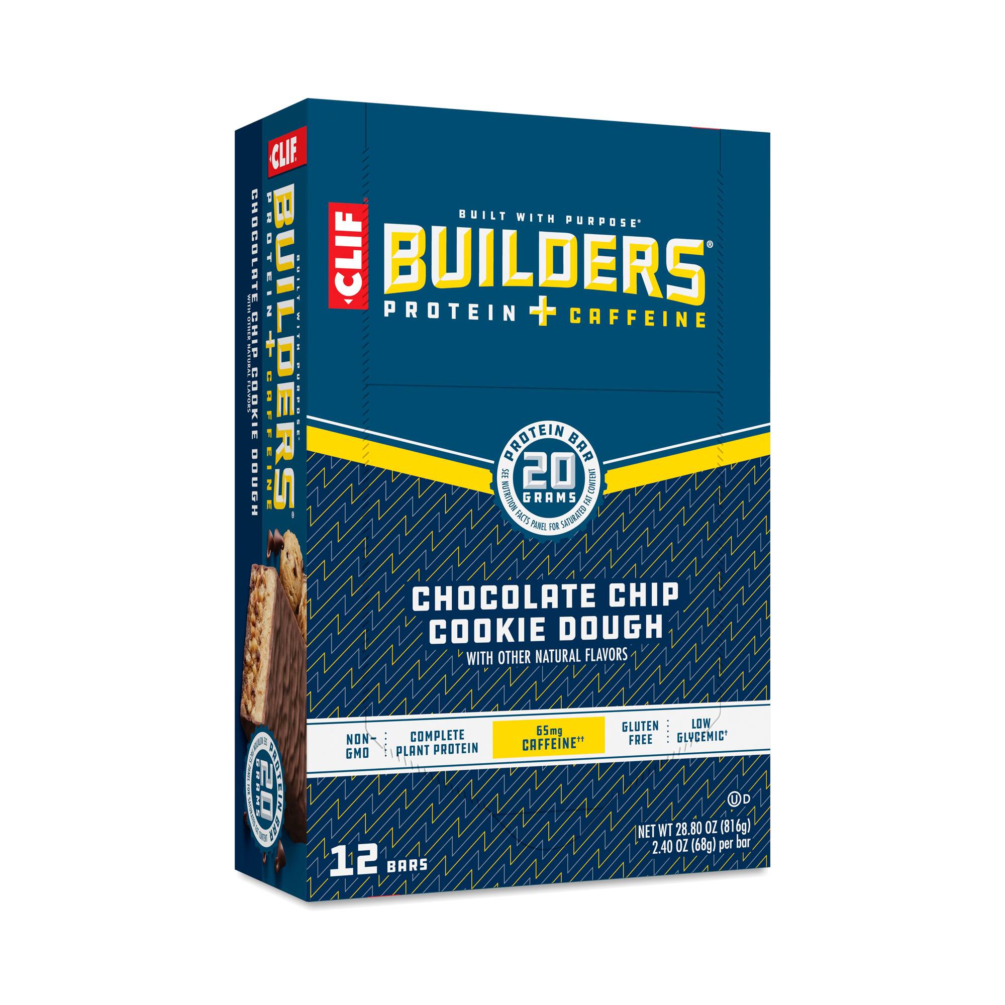 Builders Protein & Caffeine Bars, Chocolate Chip Cookie Dough