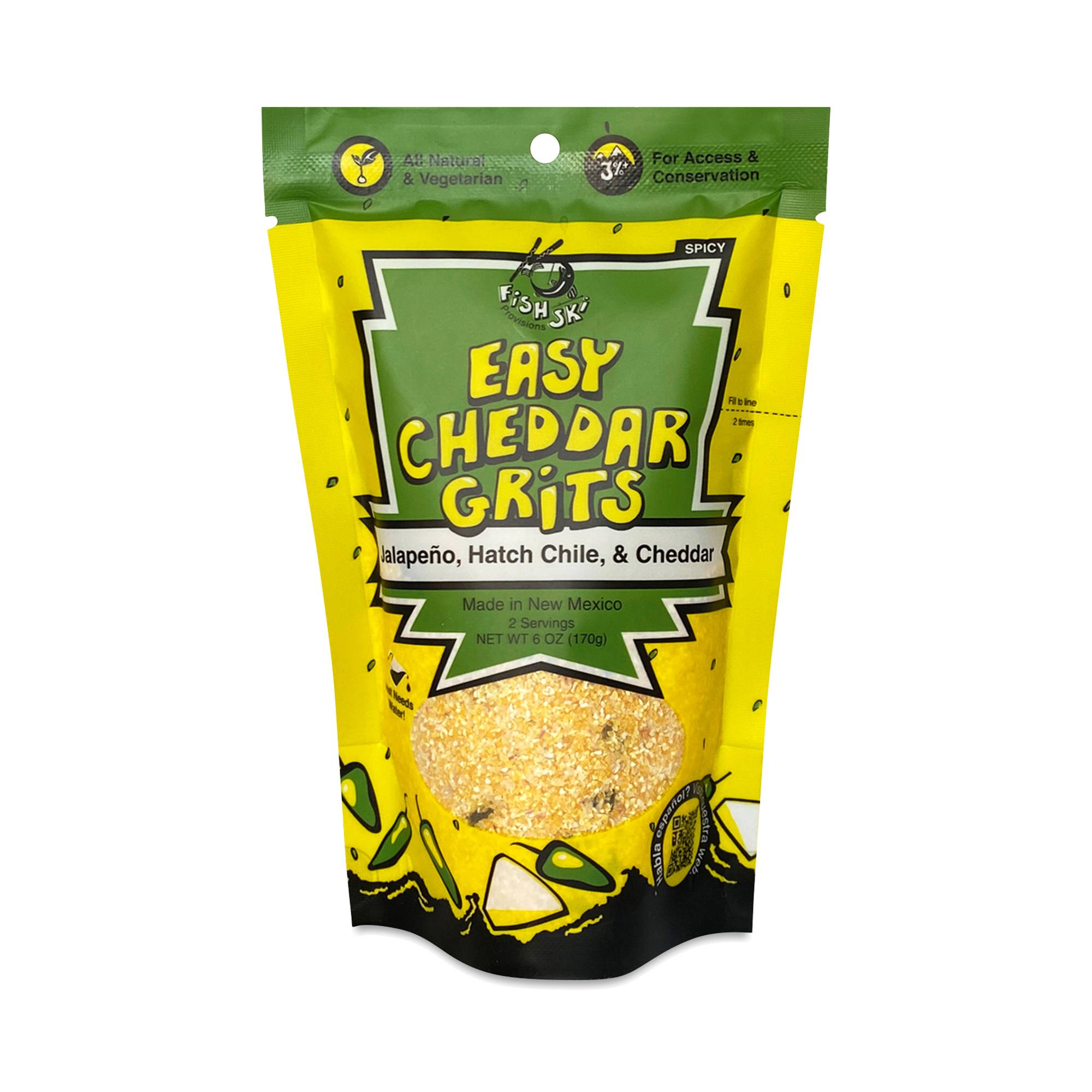 Easy Cheddar Grits, Jalapeno, Hatch Chile & Cheddar