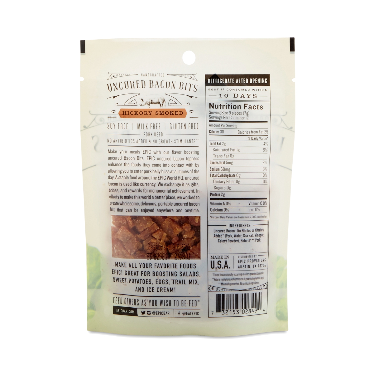 Uncured Hickory Bacon Bites by EPIC Thrive Market