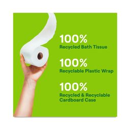 Toilet Paper Bath Tissue, 100% Recycled Paper