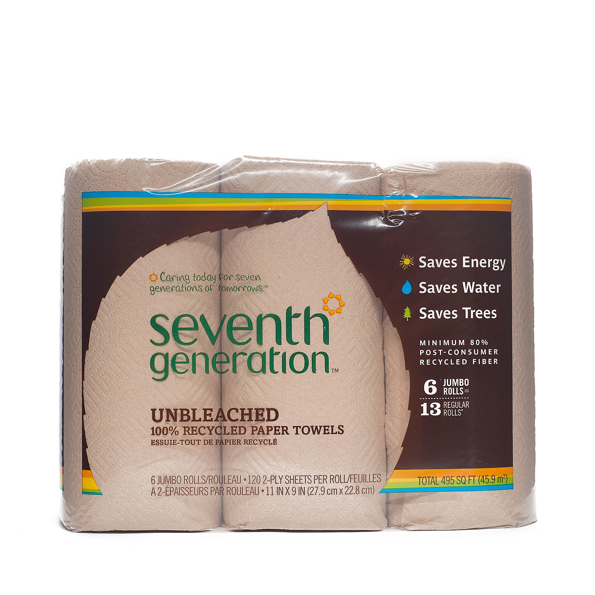 100% Recycled Paper Towels - Unbleached