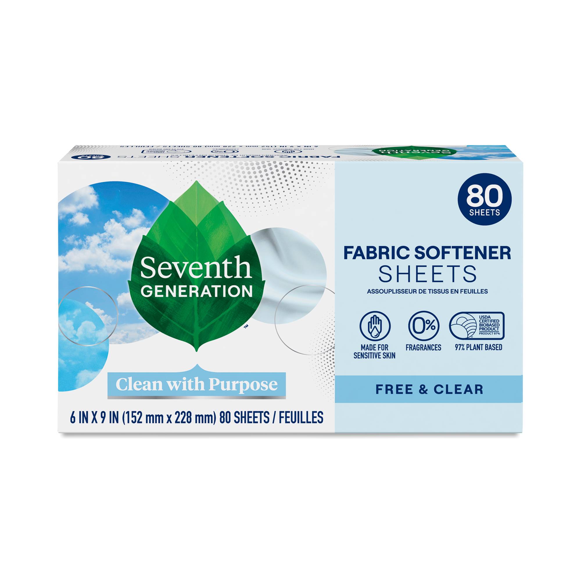 Fabric Softener Dryer Sheets, Free & Clear