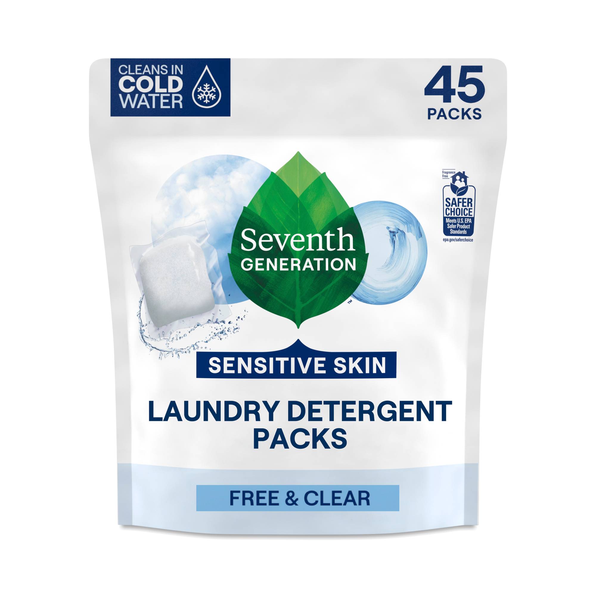 Laundry Detergent Packs, Free & Clear