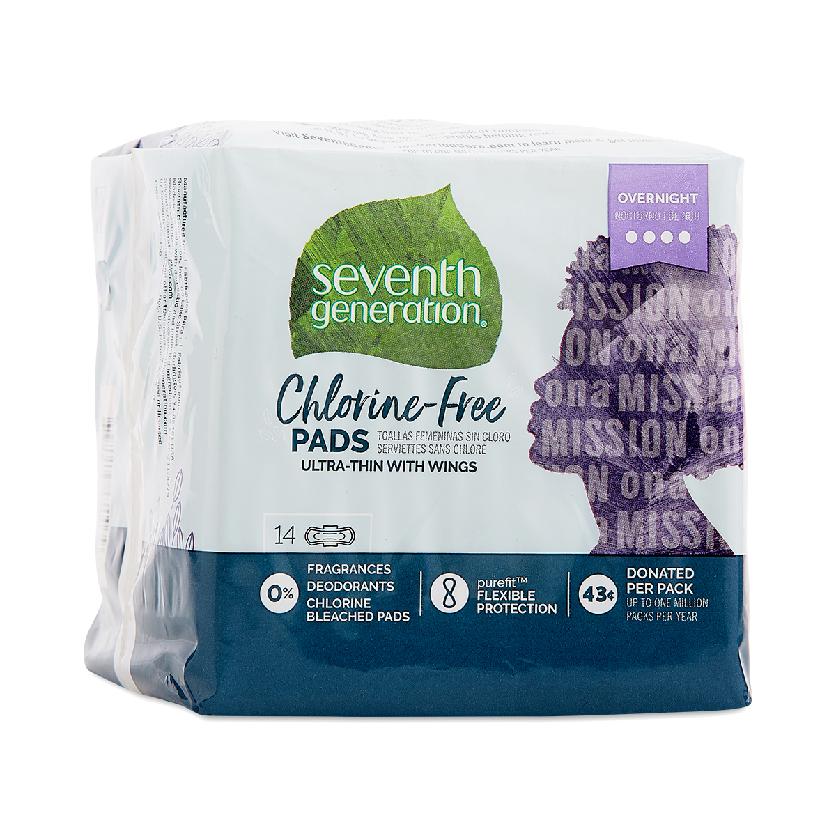 Seventh Generation Ultra Thin Pads with Wings, Chlorine Free, Overnight