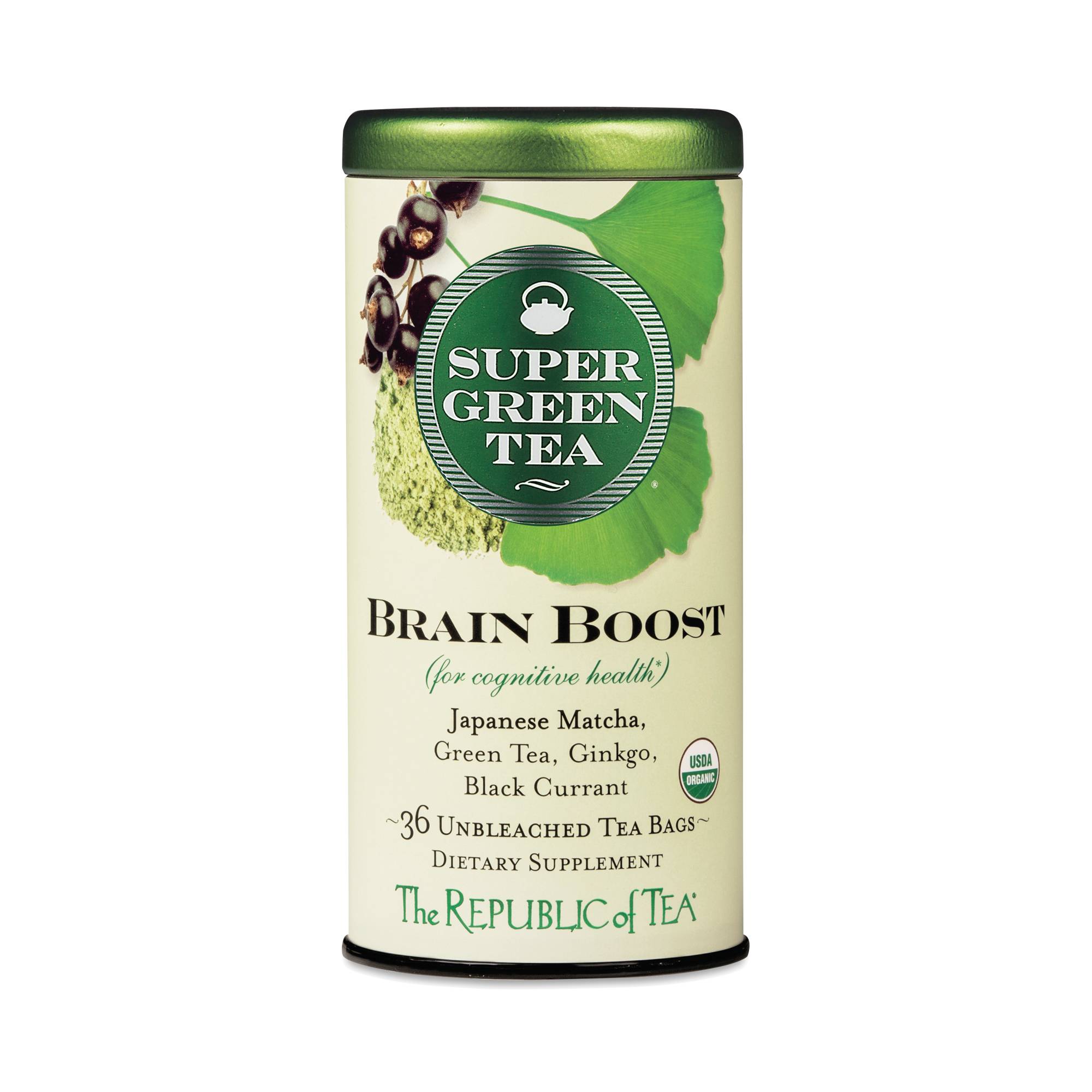 Organic Super Green Tea, Brain Boost