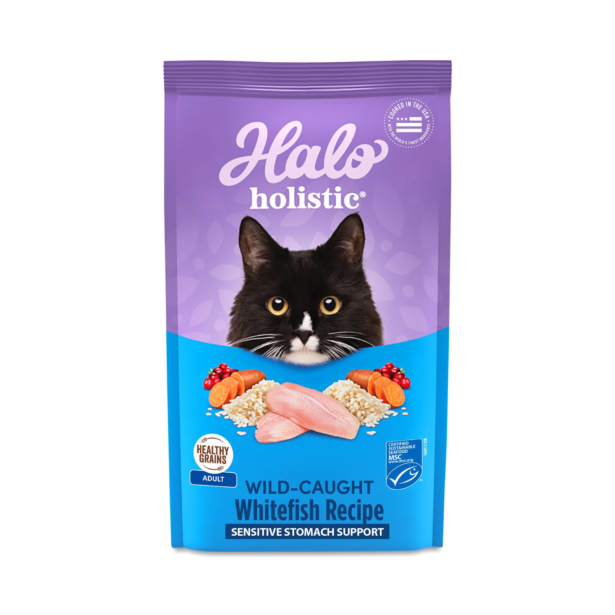 Sensitive Stomach Dry Cat Food for Adult Cats, Complete Digestive Health, Wild-caught Whitefish Recipe