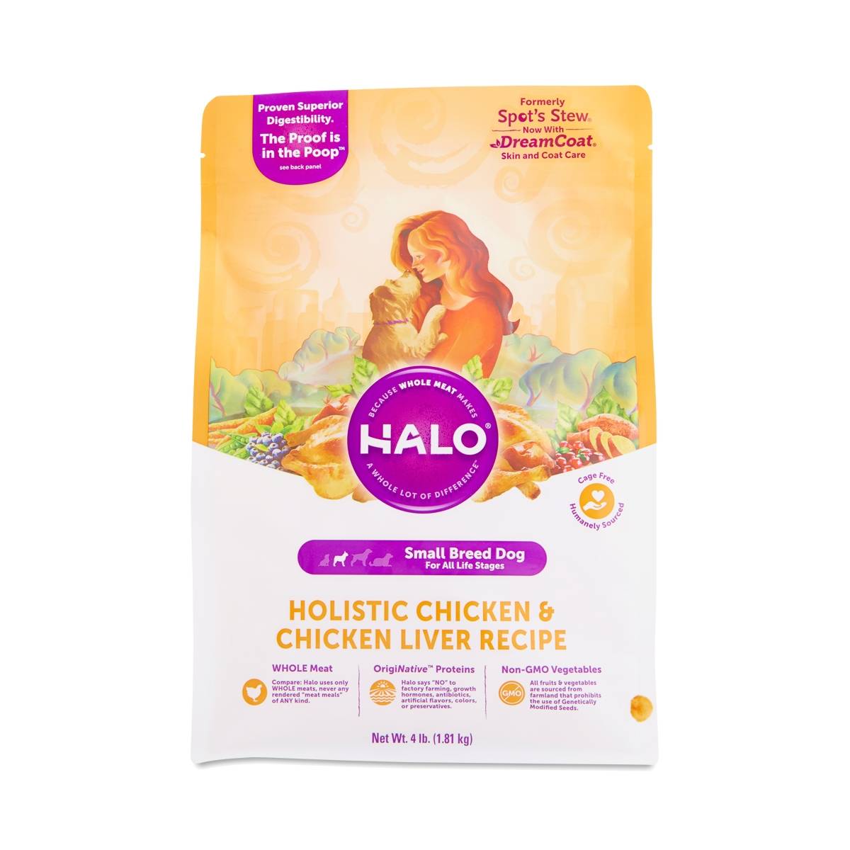 Halo's Holistic Dry Dog Food for Small Breed Adult Dogs, Chicken