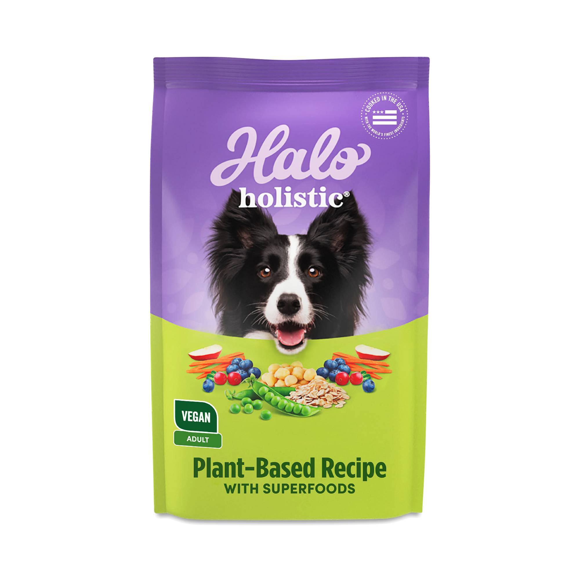 Holistic Dry Dog Food for Adult Dogs, Vegan Plant-Based Recipe with Superfoods