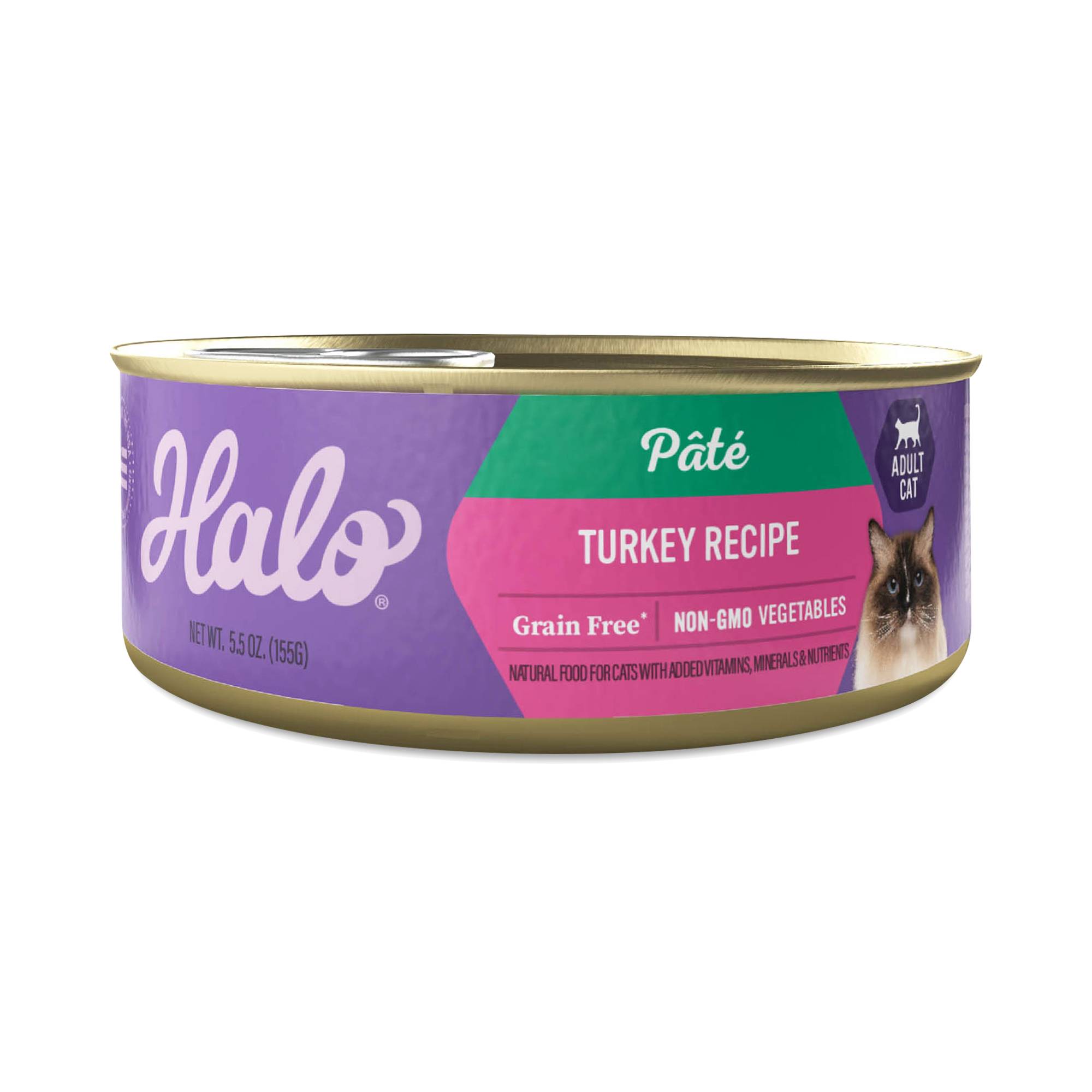Indoor Grain Free Wet Cat Food for Adult Cats, Turkey & Giblets Recipe Pate