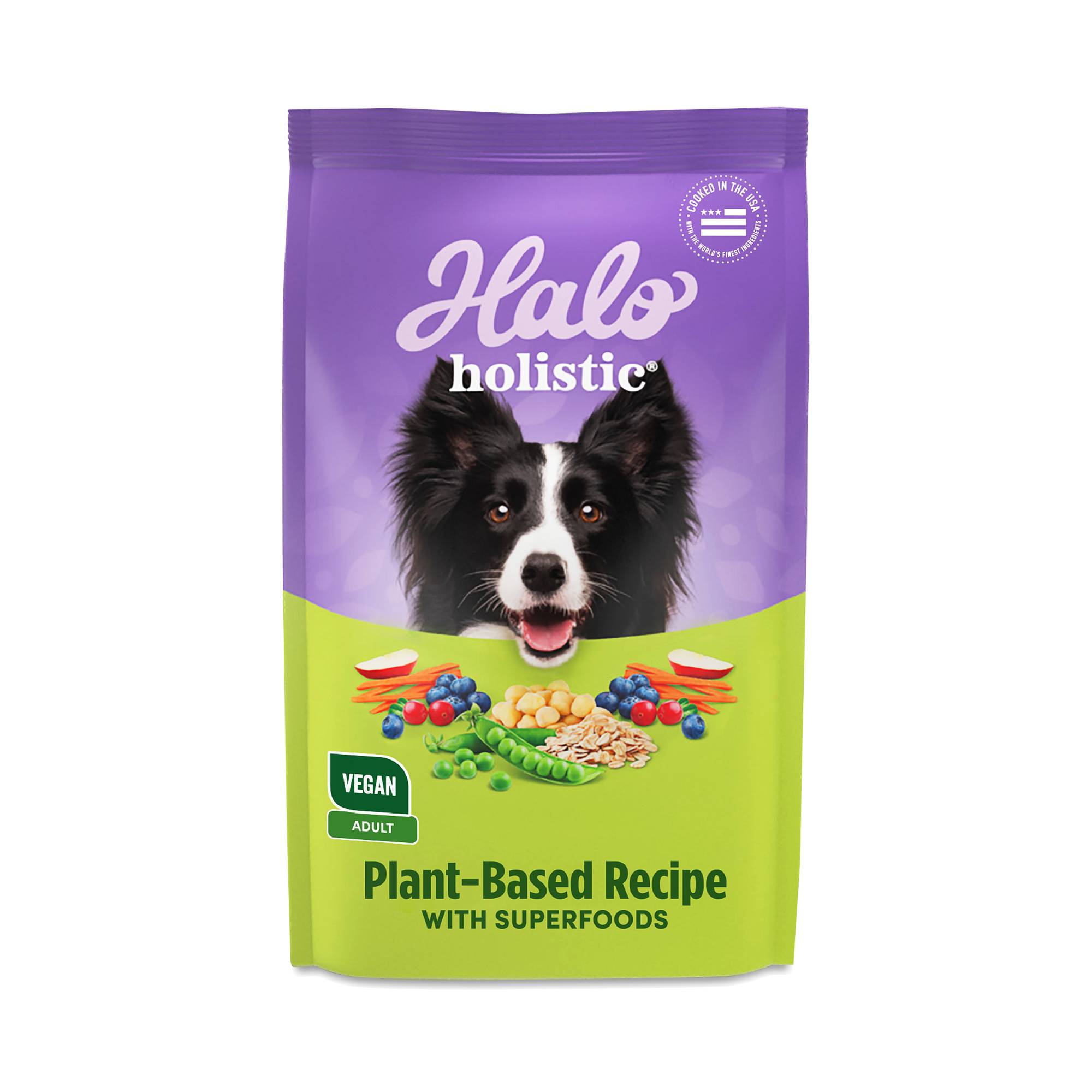 Holistic Dry Dog Food for Adult Dogs, Vegan Plant-Based Recipe with Superfoods