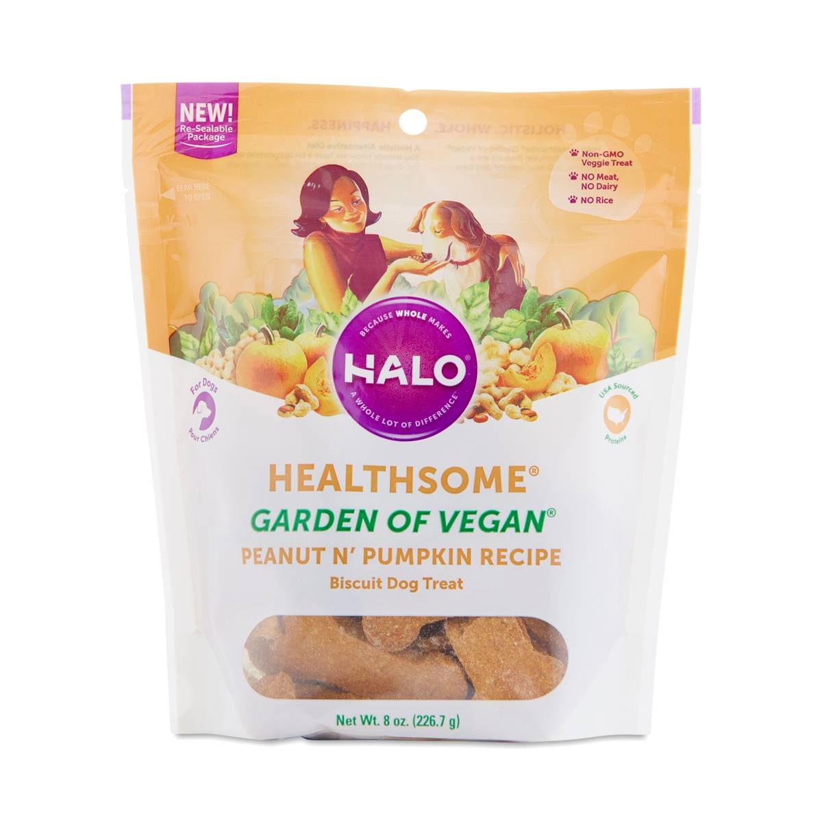 Halo Vegan Dog Treats, Peanut n' Pumpkin Thrive Market