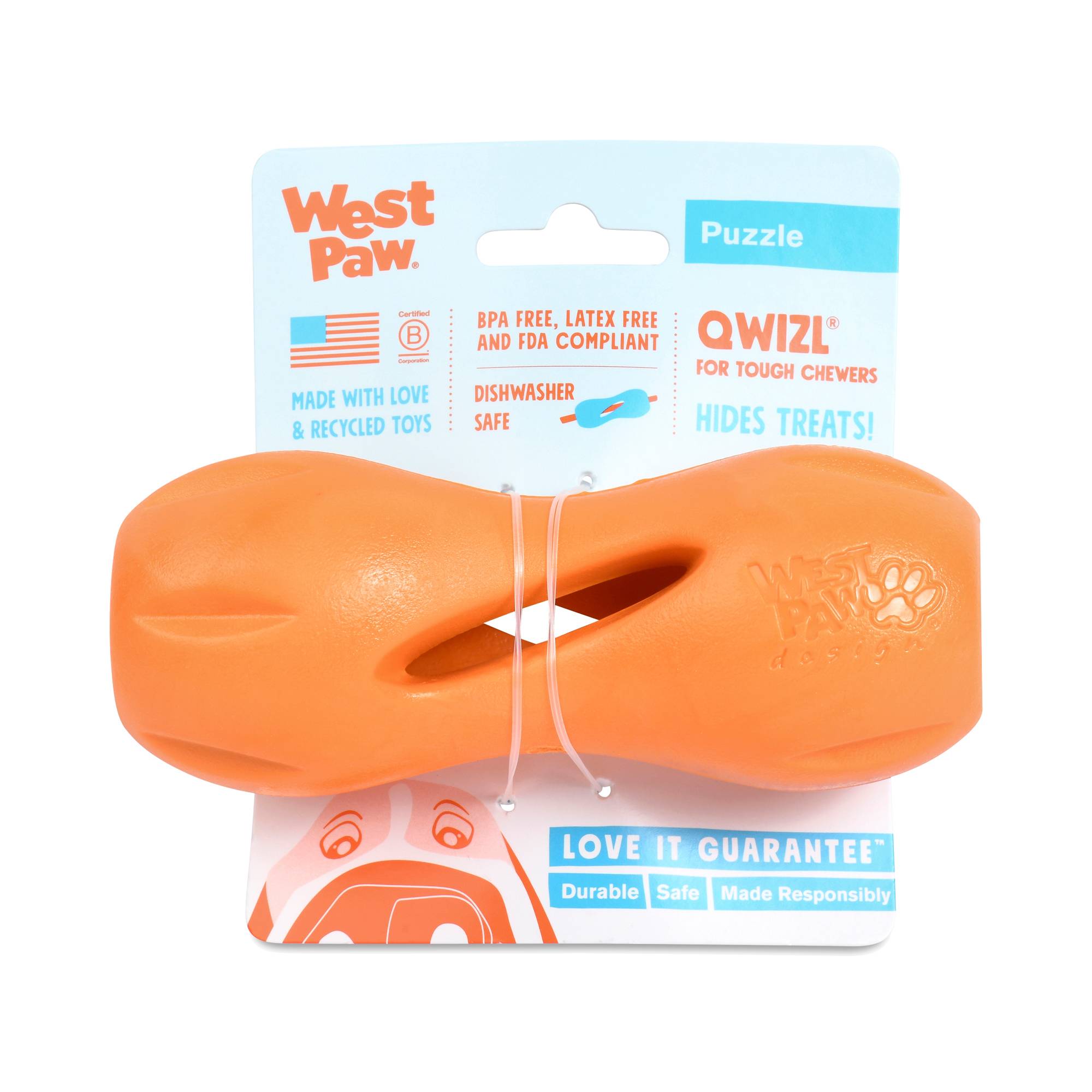 Small Qwizl Puzzle for Dogs, Tough Chewers